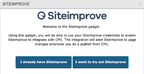 Screenshot of the Siteimprove gadget