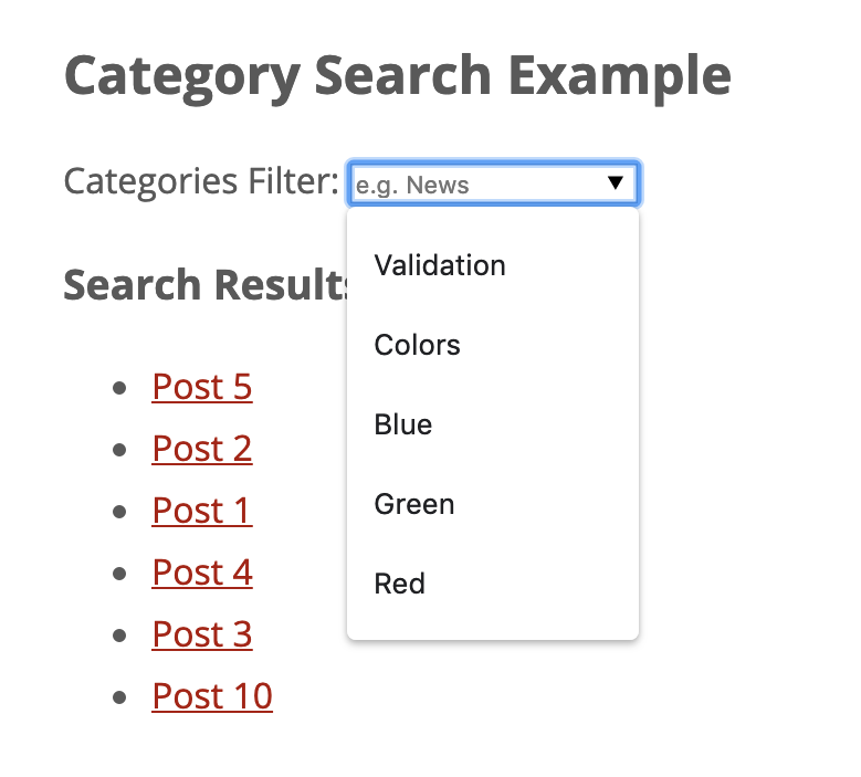 Category Search Example
