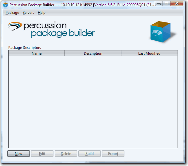 Package Builder Descriptors Dialog